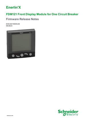 Image of FDM121 Front Display Module for One Circuit Breaker - Firmware Release Notes
