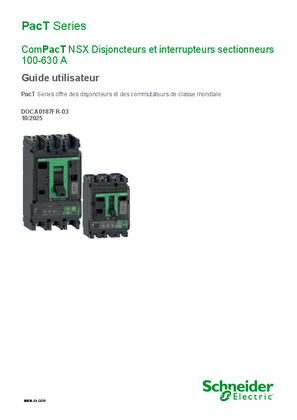 Image de ComPacT NSX - Disjoncteurs et interrupteurs-sectionneurs 100-630 A - Guide utilisateur