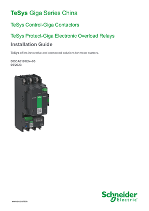 Image of TeSys Giga Series China - Contactors and Electronic Overload Relays - Installation Guide