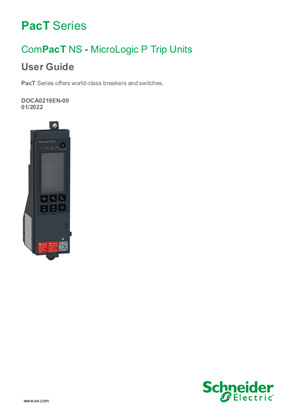 Imagem de ComPacT NS - MicroLogic P Trip Units - User Guide