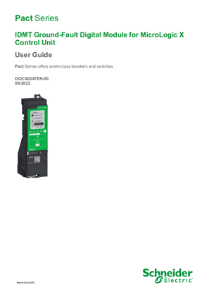Image of MasterPact MTZ - IDMT Ground-Fault Digital Module for MicroLogic X Control Unit - User Guide