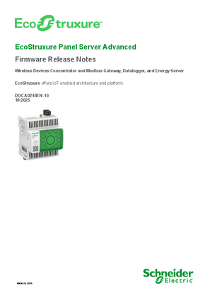 Image of EcoStruxure Panel Server Advanced - Firmware Release Notes
