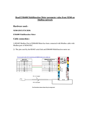 Image of Read EM6400 Multifunction Meter parameter value from M340 on Modbus network