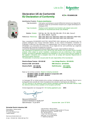 M9d11606 Multi9 N40 Vigi 1p N 6a C Curve Class Ac 240 V 30 Ma 6 Ka Schneider Electric Global