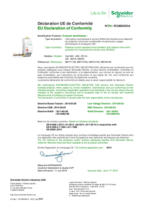 Image of EU Declaration of Conformity Schneider Electric