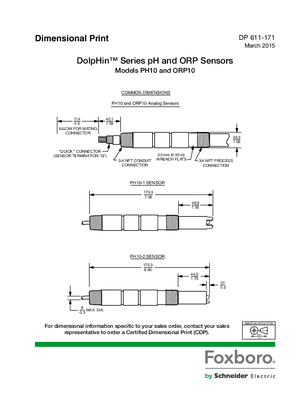 的映像 DolpHin Series pH and ORP Sensors Models PH10 and ORP10