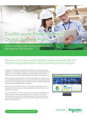 Image of EcoStruxure Power Advisor Digital Service Plans Handout