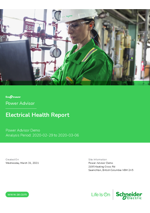 Image of EcoStruxure Power Advisor Electrical Health Detailed Report Example - Handout