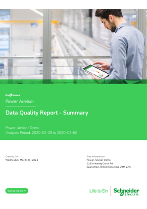Image of EcoStruxure Power Advisor Data Quality Executive Summary Report