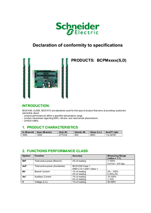 的映像 Declaration of conformity to specifications