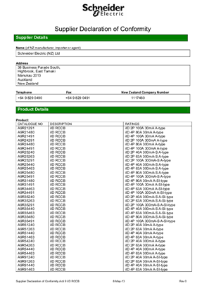 Image of Acti 9 iDPN Vigi, iID RCCB, Supplier Declaration of Conformity