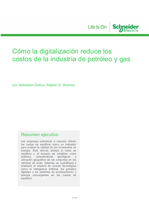 Digitalization at Oil Gas Industry ESP White paper | Schneider Electric