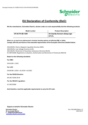 Imagen de EU Declaration of Conformity for CP-AI-TH-SE-1200