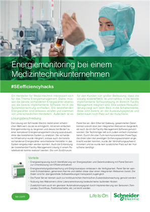 Bild von SE Efficiency Hacks - Energiemonitoring bei einem Medizintechnikunternehmen