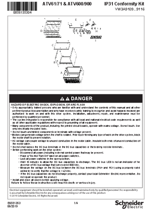 Image de Instruction Sheet - IP31 Conformity kit - VW3A9109, VW3A9116