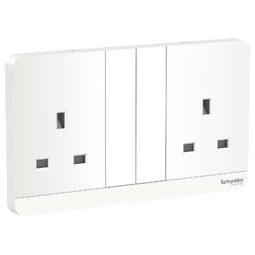 的映像 E83T25_WE_G2 : AvatarOn - 13A 250V 2Gang Switched Socket, White