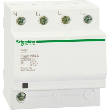 的映像 EA9L208FR400 : EA9L电涌保护器, 3P+N, Imax: 20kA, 带远程指示功能