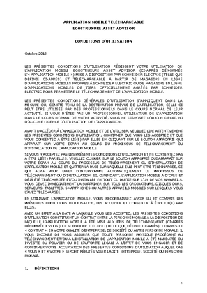 Imagine a Ecostruxure Asset Advisor - Terms Of Use FR