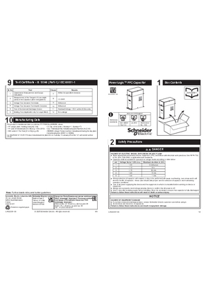 Image of EasyLogic PFC/PFC+ / PowerLogic PFC - Box Capacitor - Instruction Sheet