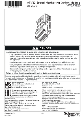 Image de Instruction Sheet - ATV320/32 Speed monitoring card: VW3A3620