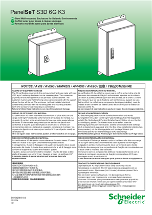 Image of PanelSeT S3D 6G K3 - Steel Wall-mounted Enclosure for Seismic Environments - Instruction Sheet