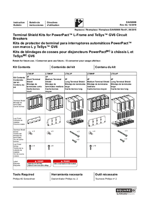 Image of Terminal Shield Kits for PowerPacT L-Frame and TeSys GV6 Circuit Breakers - Installation Instructions