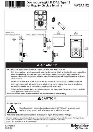 Imagen de Instruction Sheet - Door mounting kit IP65: VW3A1112