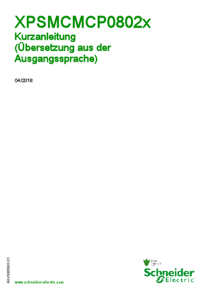 Bild von XPSMCMCP0802. Modular Safety Controller, Kurzanleitung