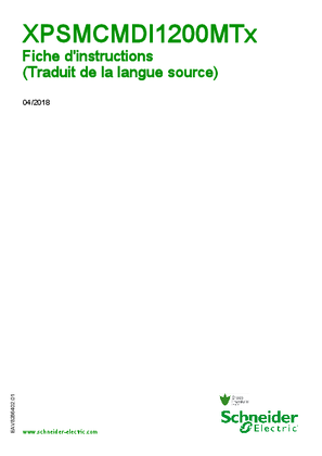 Image de XPSMCMDI1200MT. Module d’extension, Fiche d’instructions