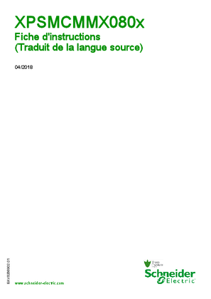 Image de XPSMCMMX0802. Module d’extension, Fiche d’instructions