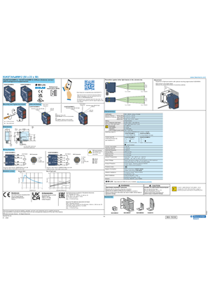 Image of XUK8TAKSMM12 / XUK8TAKDMM12 Diffuse distance sensor with background suppression, Instruction Sheet