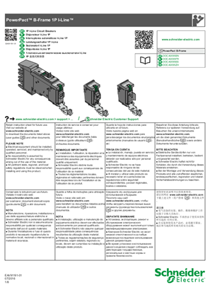 Imagen de PowerPacT B Interruptores automáticos I-Line 1P instrucciones