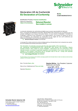 Image of Detuned Reactor declaration of conformity