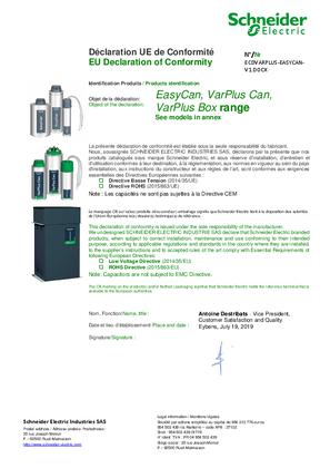 Image of EasyCan, VarPlus Can, VarPlus Box - EU Declaration of Conformity