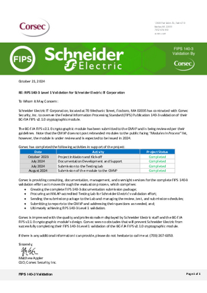 Image of EcoStruxure IT Data Center Expert FIPS 140-3 Validation In-Process Letter of Intent