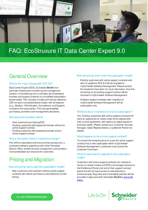 Image of EcoStruxure IT Data Center Expert FAQ