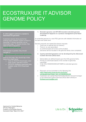 イメージ EcoStruxure IT Advisor Genome Policy
