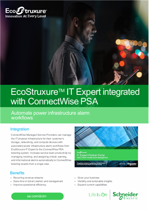 Image of EcoStruxure IT Expert and ConnectWise PSA Integration Brochure