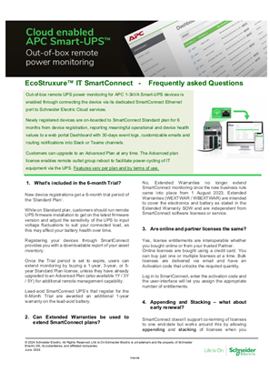 Image of EcoStruxure IT SmartConnect - Frequently Asked Questions