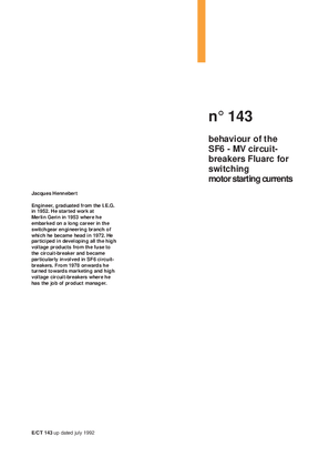 Image of Behaviour of the SF6 - MV circuit-breakers Fluarc for switching motor starting currents