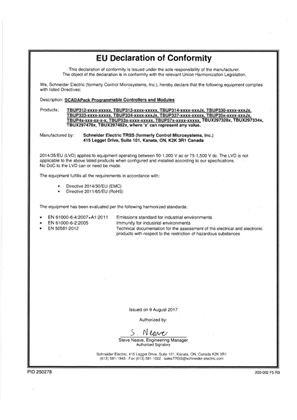 Imagen de EC Declaration of Conformity – SCADAPack