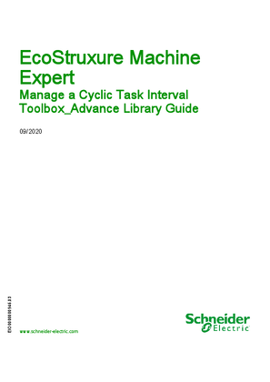 Image of EcoStruxure Machine Expert - Manage a Cyclic Task Interval - Toolbox_Advance Library Guide