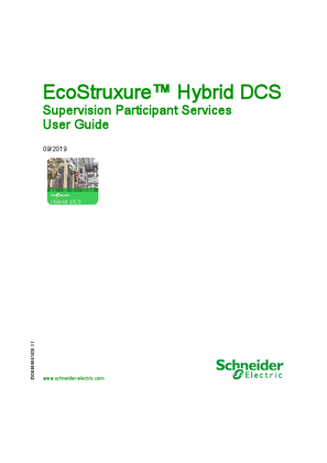 Imagen de EcoStruxure ™ Hybrid DCS - Supervision Participant Services, User Guide