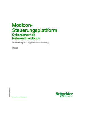 Bild von Modicon-Steuerungsplattform - Cybersicherheit, Referenzhandbuch