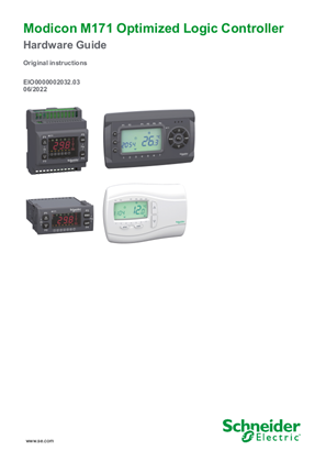 Modicon M171 - Optimized Logic Controller, Hardware User Manual