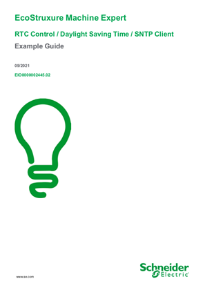 Obraz EcoStruxure Machine Expert - RTC Control / Daylight Saving Time / SNTP Client, Example Guide