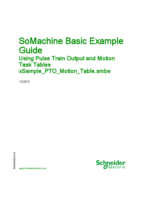Image of SoMachine Basic Example Guide - Using Pulse Train Output and Motion Task Tables xSample_PTO_Motion_Table.smbe