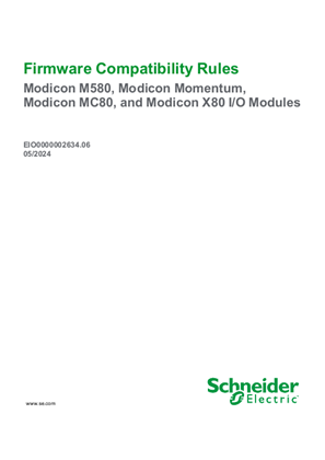 Image of Firmware Compatibility Rules - Modicon M580, Modicon Momentum, Modicon MC80, and Modicon X80 I/O Modules