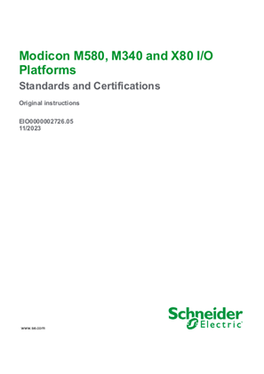 Image of Modicon M580, M340 and X80 I/O Platforms, Standards and Certifications