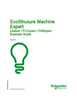 Image of EcoStruxure Machine Expert - Lexium / PLCopen / CANopen - Example Guide